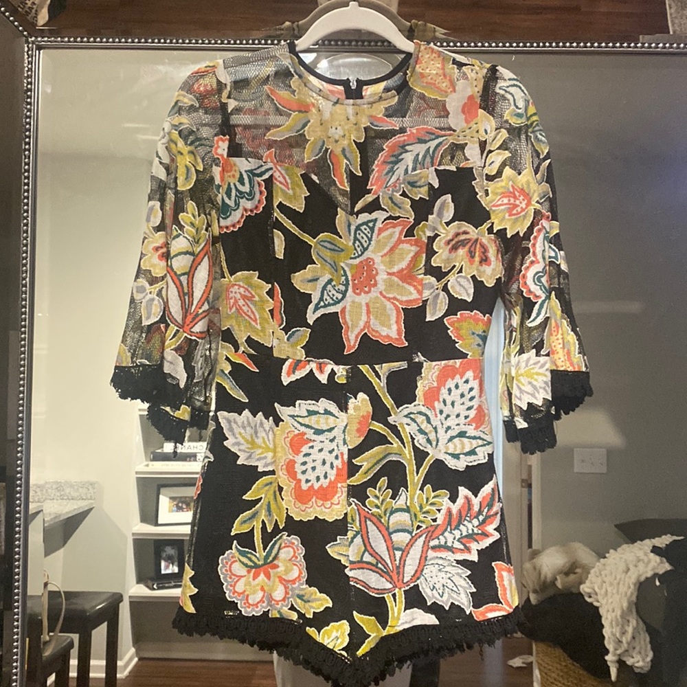 Vici floral embroidered romper.